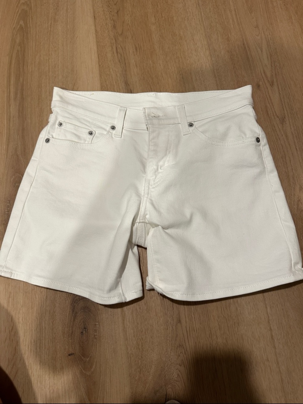 Levi's White Denim Cutoff Shorts